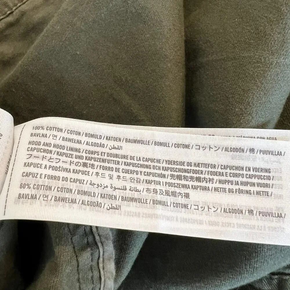 Vintage Y2K Hollister Army Jacket Hooded Bird Logo Utility Medium Bella Swan - Picture 12 of 15